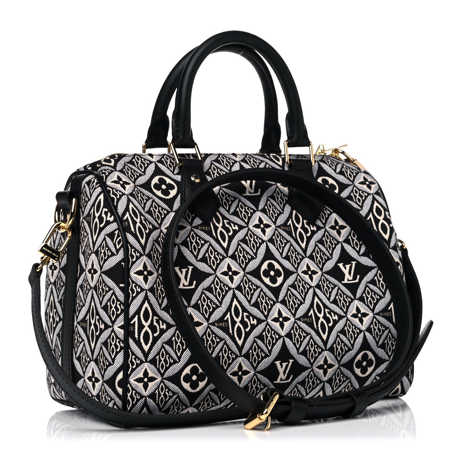 Louis Vuitton Jacquard Since 1854 Speedy Bandouliere 25 Grey 3 of 12
