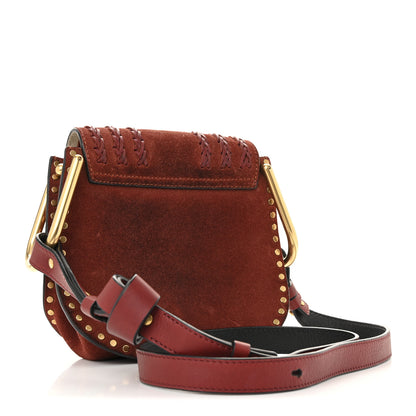 Chloe Suede Calfskin Braided Mini Hudson Shoulder Bag Sienna Red 3 of 13