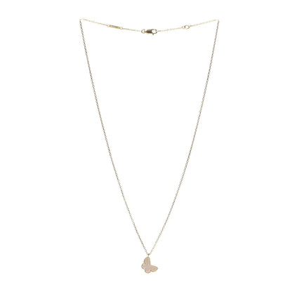 Van Cleef & Arpels 18K Yellow Gold Mother of Pearl Sweet Alhambra Butterfly Pendant Necklace 3 of 7