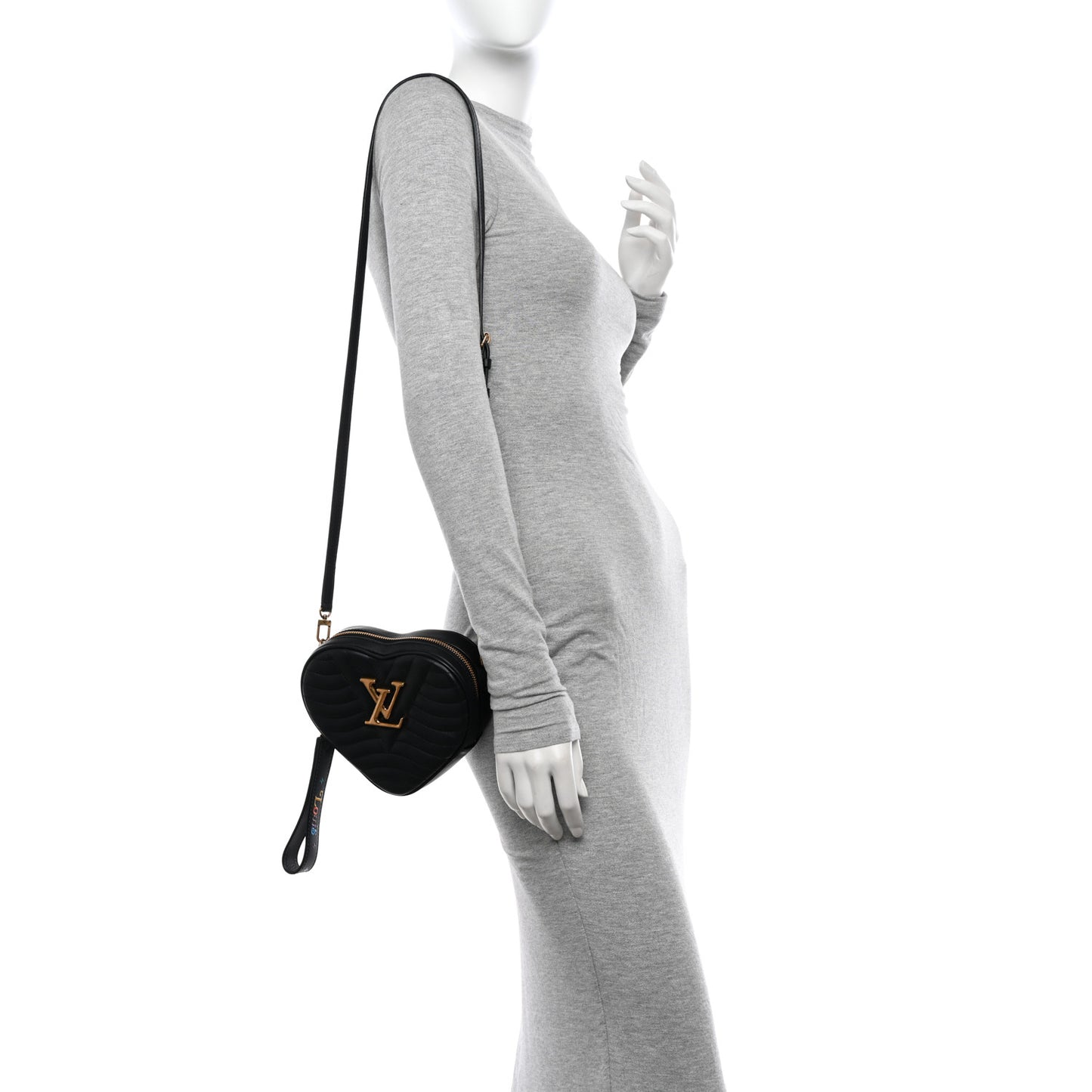 Calfskin New Wave Heart Bag Black