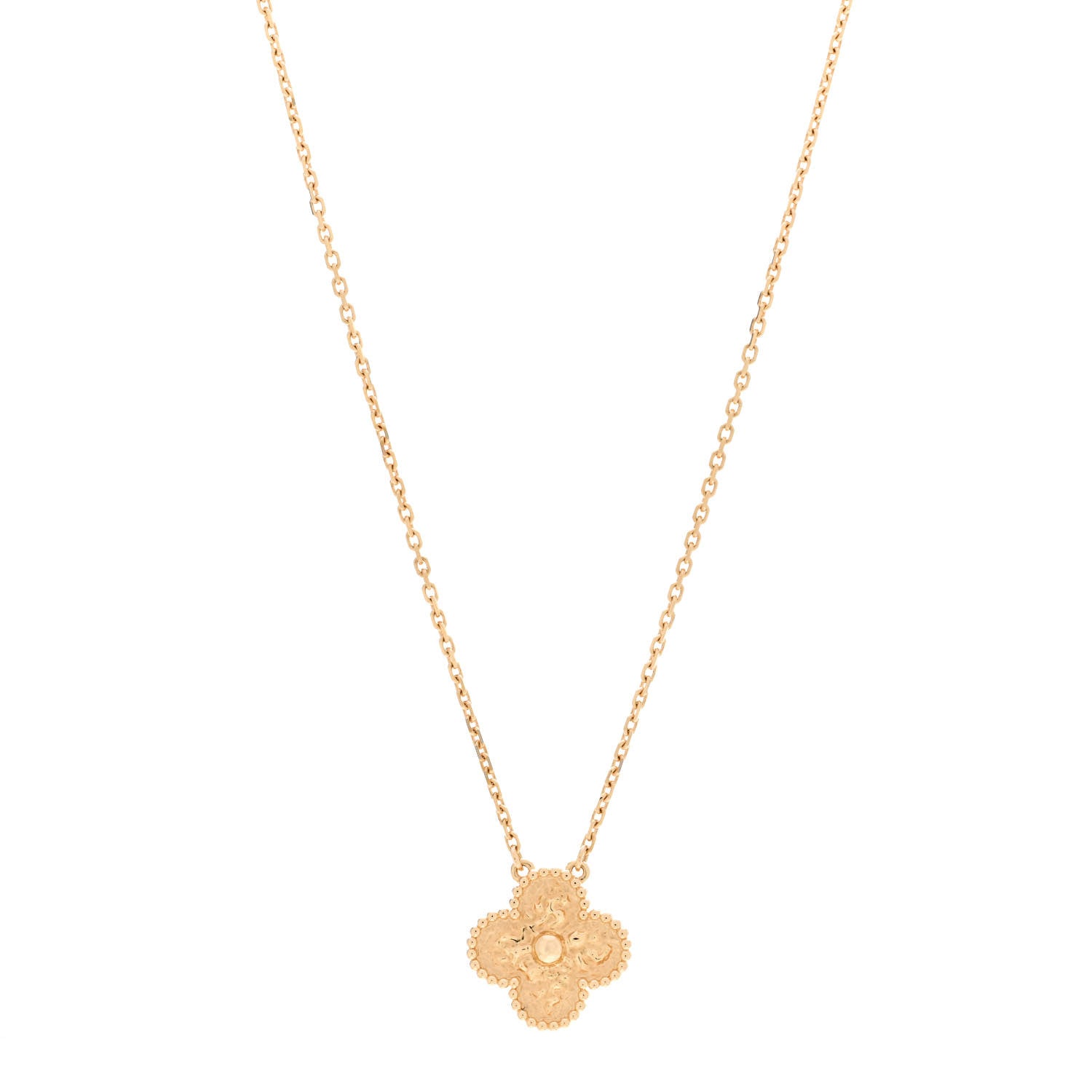 Van Cleef & Arpels 18K Yellow Gold Vintage Alhambra Pendant Necklace 1 of 6