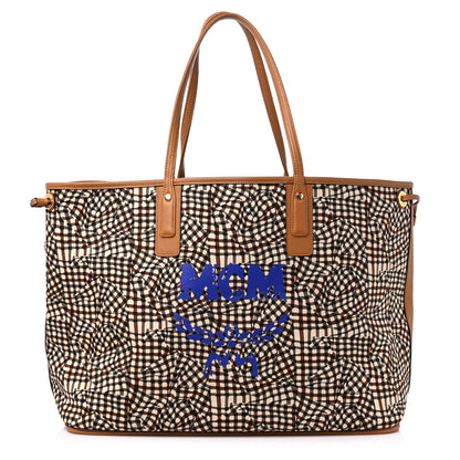 MCM Visetos Large Liz Reversible Shopper Tote Cognac 8 of 13