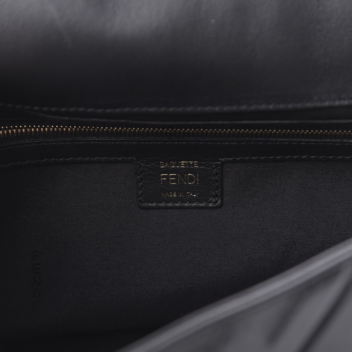 Fendi Nappa FF 1974 Embossed Large Baguette Black 6 of 10
