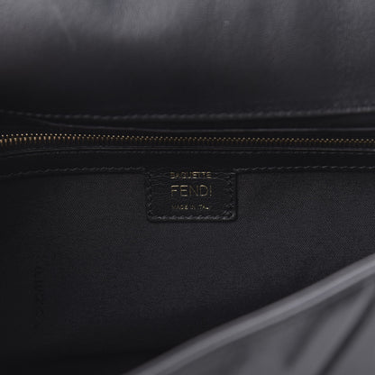 Fendi Nappa FF 1974 Embossed Large Baguette Black 6 of 10