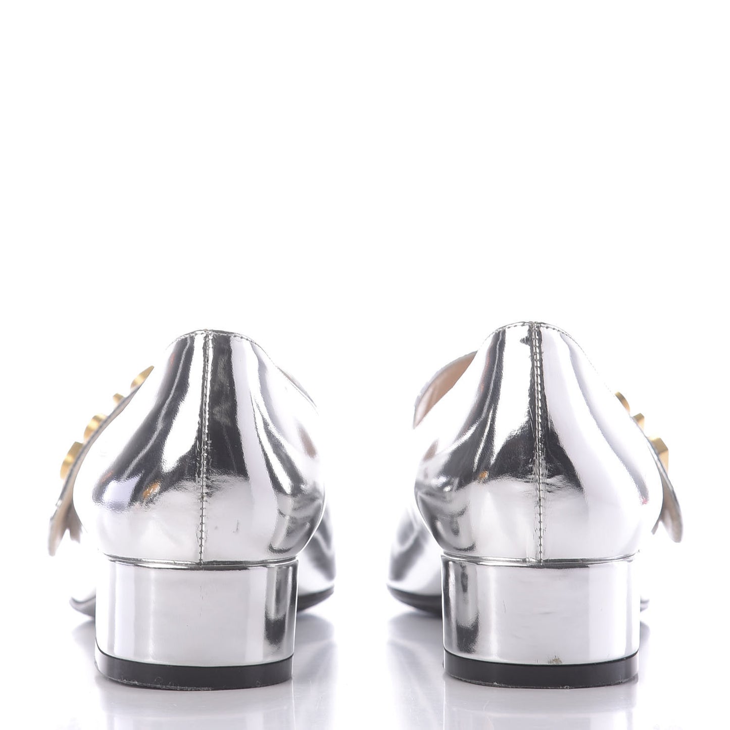 Mirror Finish Calfskin Baby-D Ballet Pumps 36 Silver