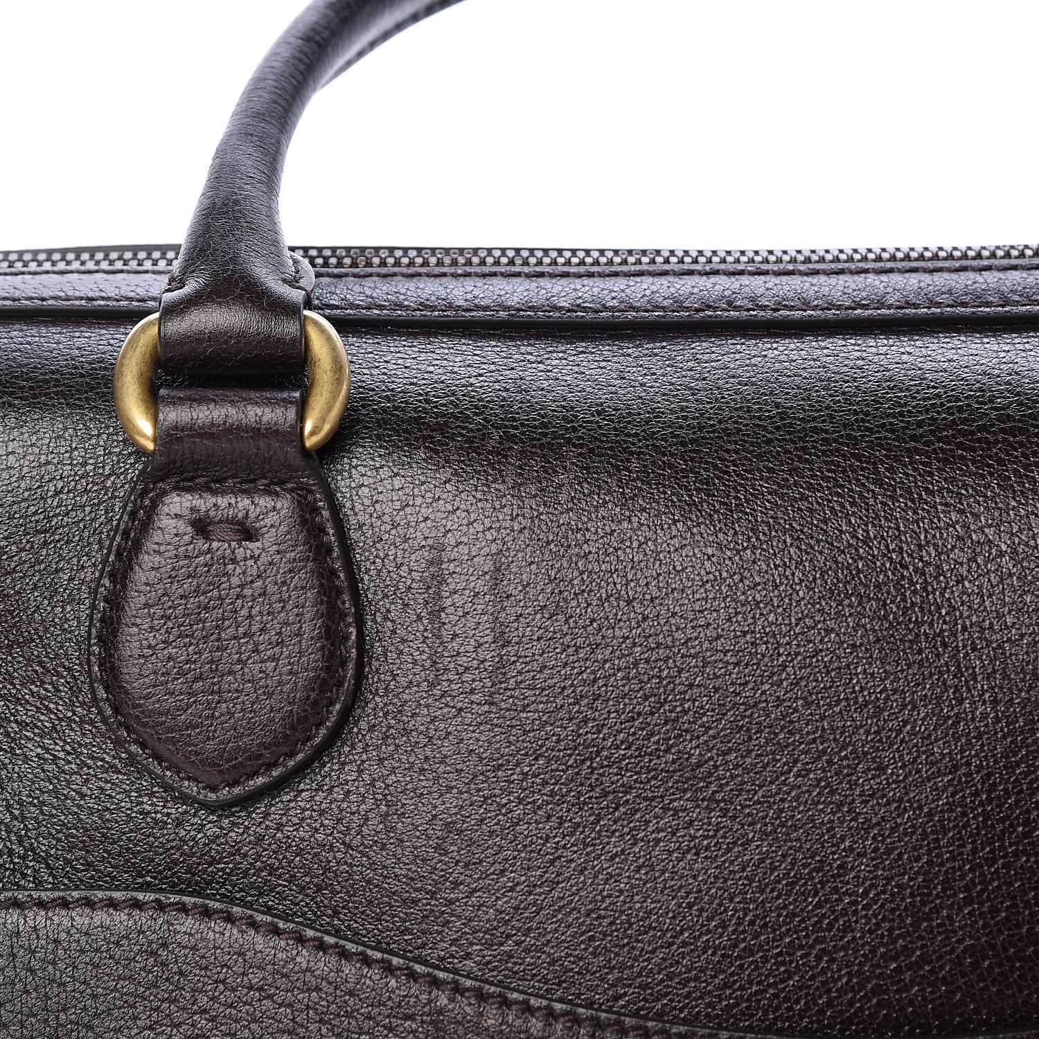 Gucci Calfskin Vintage Web Medium Satchel Dark Brown 12 of 15