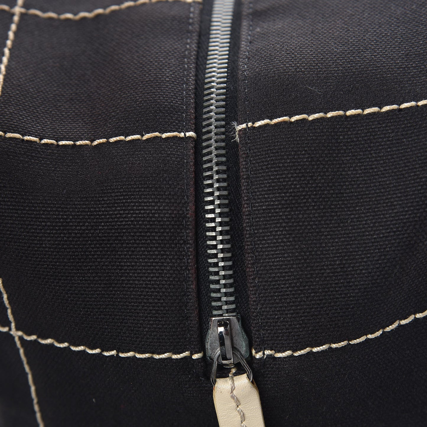 Canvas Square Stitched CC Tote Bag Black