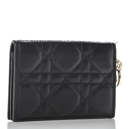 Christian Dior Lambskin Cannage Small Lady Dior Flap Card Holder Black 3 of 8