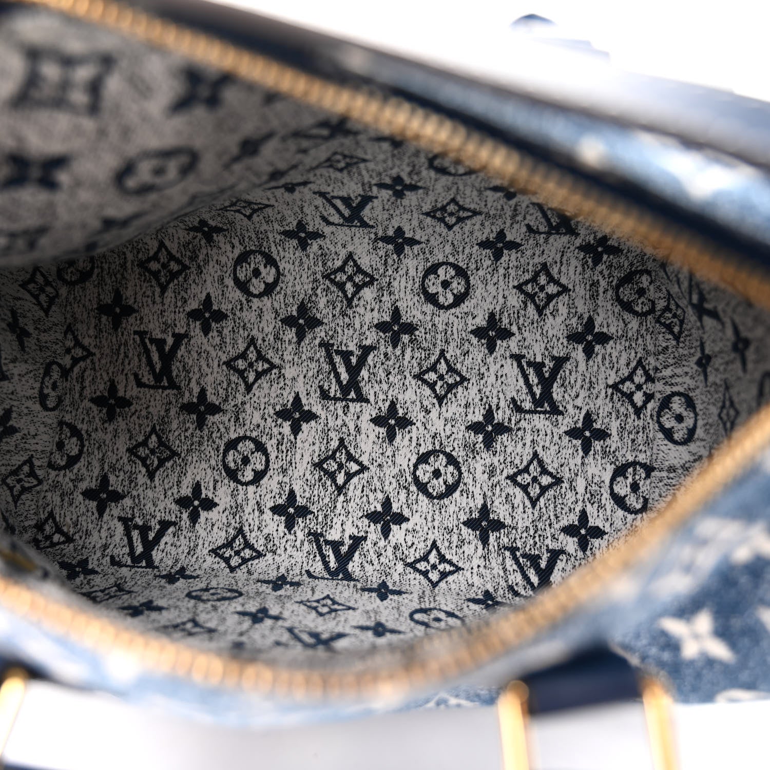Louis Vuitton Monogram Jacquard Denim Speedy Bandouliere 25 Bleu 5 of 10