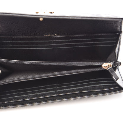 Chanel Caviar Camellia Embossed Flap Wallet Black 5 of 11