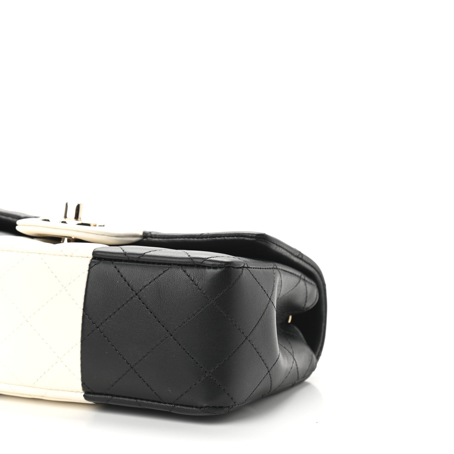 Chanel Lambskin Quilted Mini Rectangular Flap Black White 9 of 9