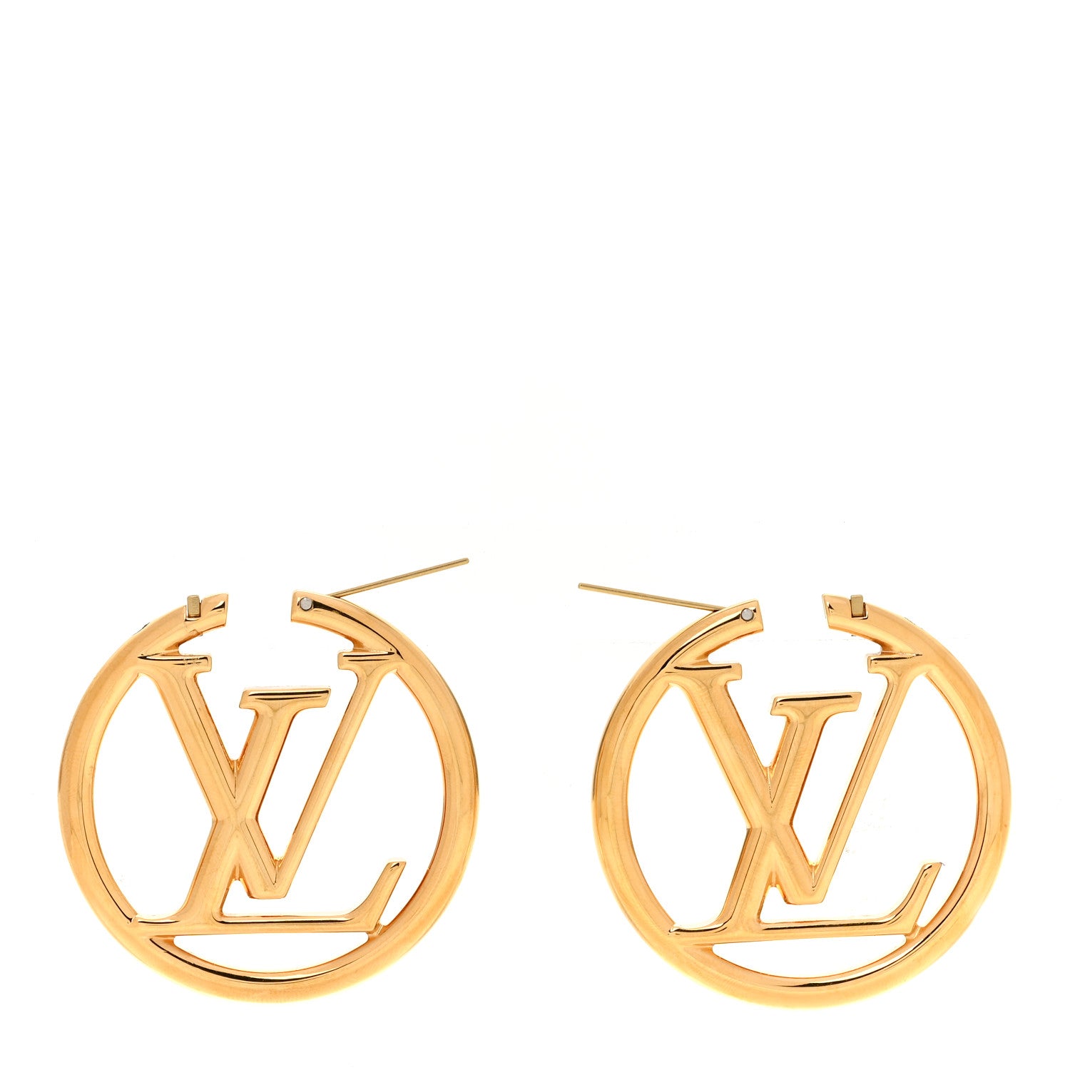 Louis Vuitton Metal Louise Hoop Earrings Gold Gold 3 of 6