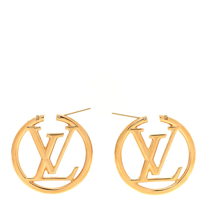 Louis Vuitton Metal Louise Hoop Earrings Gold Gold 3 of 6