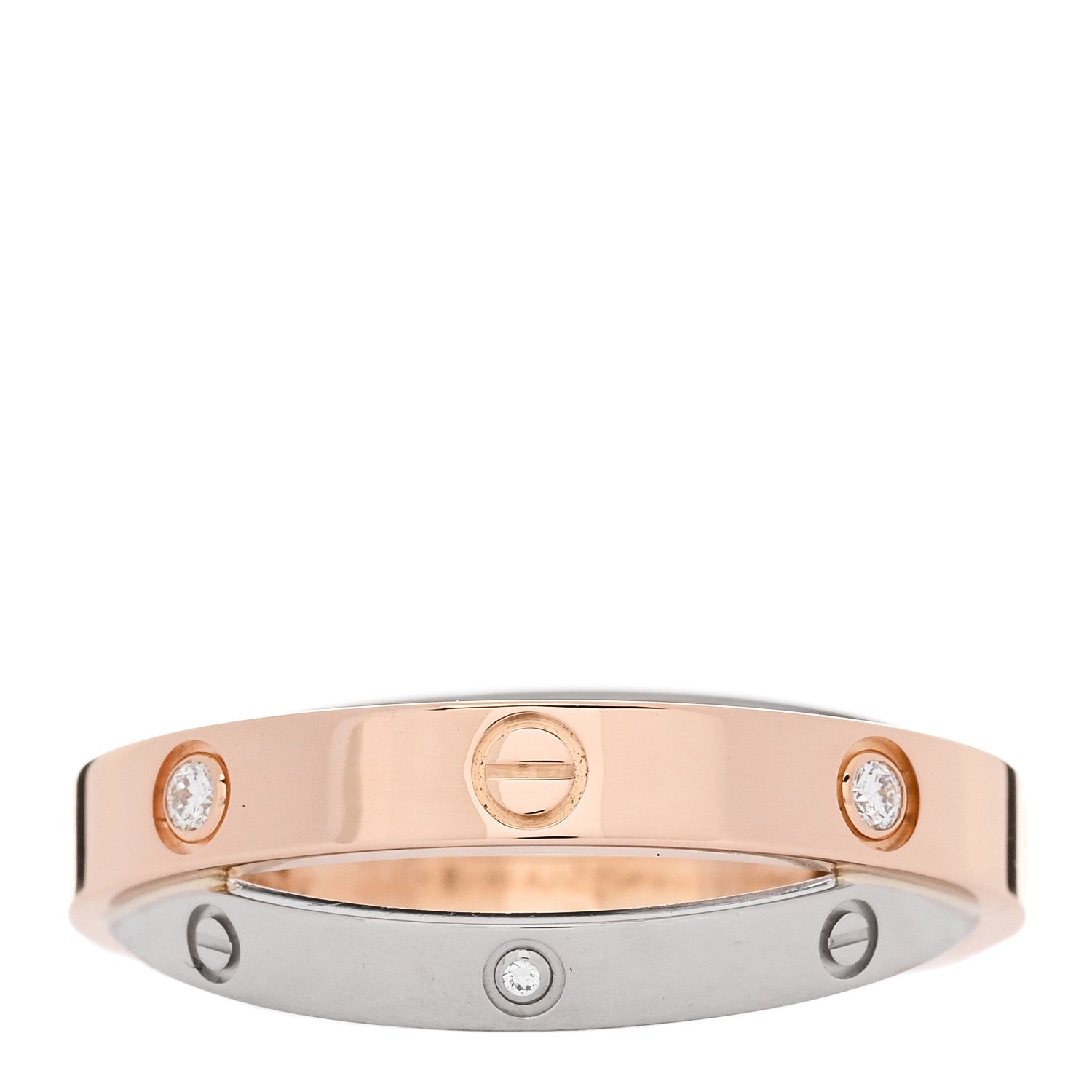 Cartier 18K Pink White Gold 6 Diamonds LOVE Ring 57 8 3 of 4