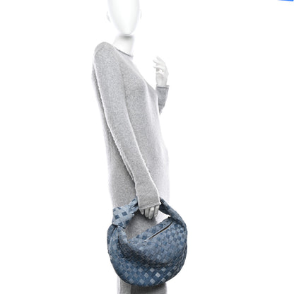 Bottega Veneta Nappa Denim Effect Intrecciato Teen Jodie Hobo Denim 2 of 9