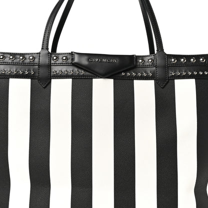 Givenchy Coated Canvas Striped Large Antigona Tote Black White 9 of 12