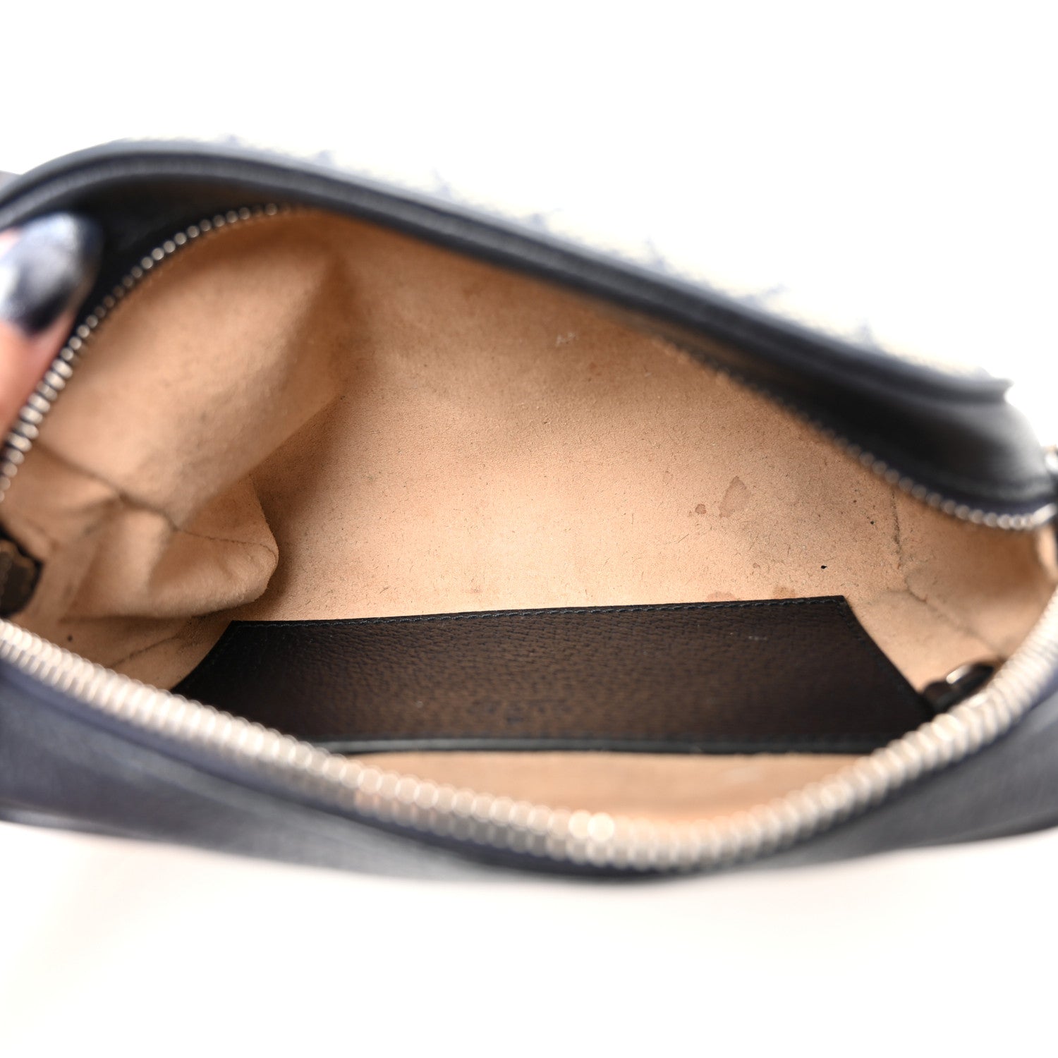 Gucci GG Supreme Monogram Textured Dollar Calfskin Web Mini Ophidia Shoulder Bag Beige Blue 5 of 12