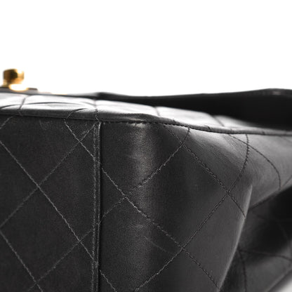 Chanel Lambskin Quilted XL Jumbo Single Flap Black 9 of 10