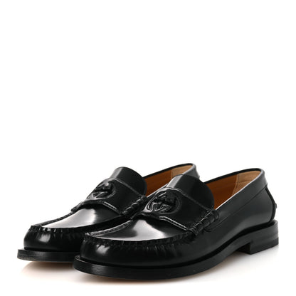 Gucci Millennial Ribot Cut Out Interlocking G Loafers 38 Black 4 of 12