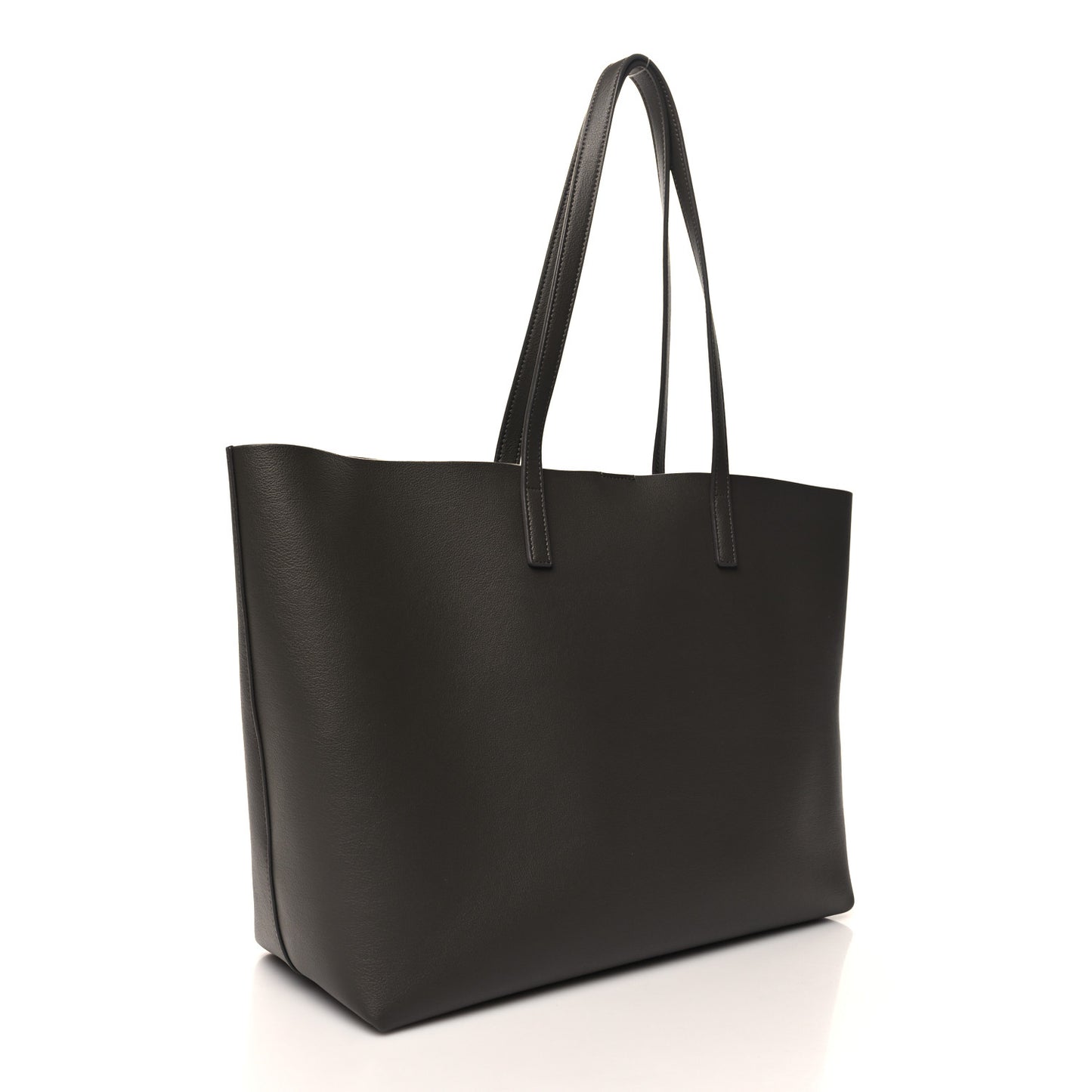 SAINT LAURENT Calfskin Large Shopping Tote Pebble