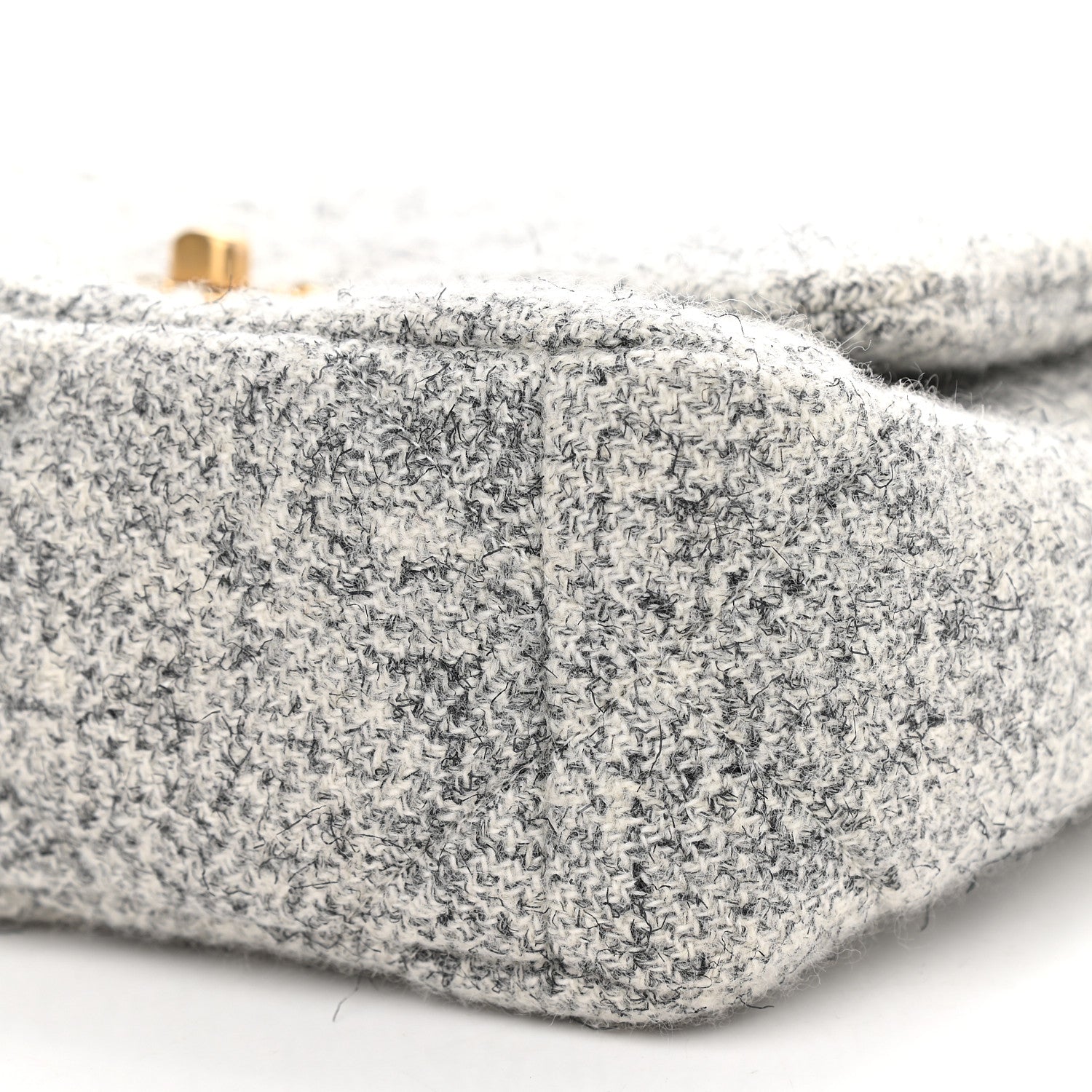 Chanel Tweed Quilted Medium Chanel 19 Flap Grey Ecru 9 of 9