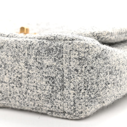 Chanel Tweed Quilted Medium Chanel 19 Flap Grey Ecru 9 of 9
