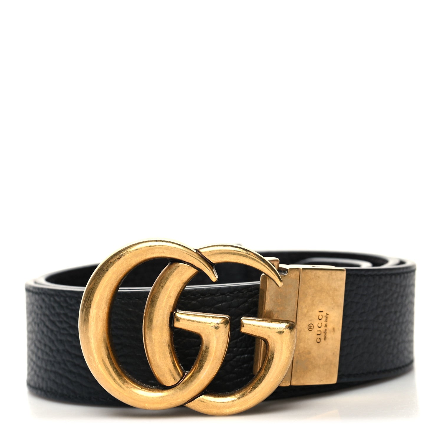 Gucci Calfskin Double G Reversible 37mm Belt 85/34 Black Cocoa 1 of 5
