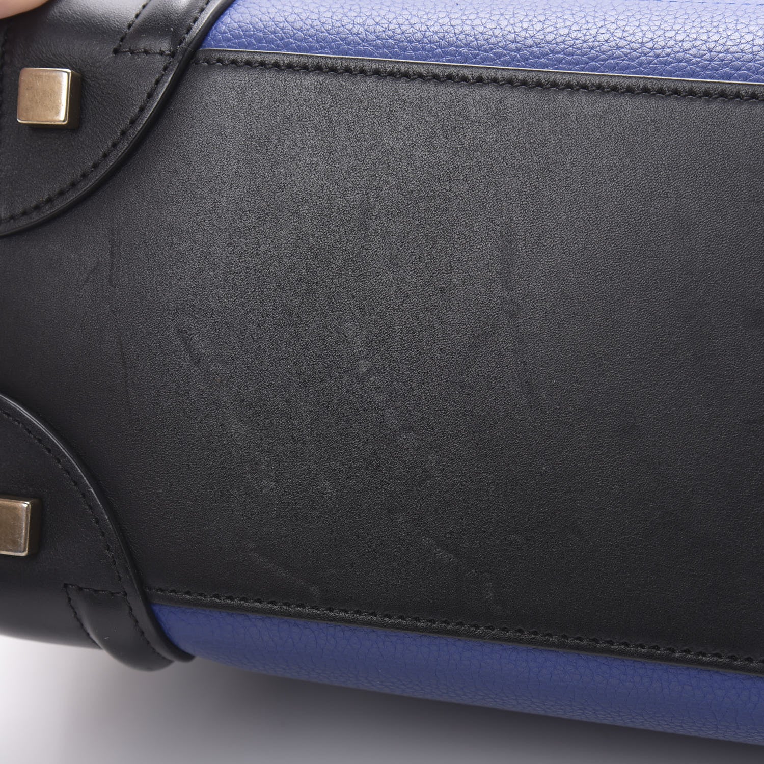 Celine Drummed Calfskin Micro Tri-Color Luggage Indigo 12 of 15