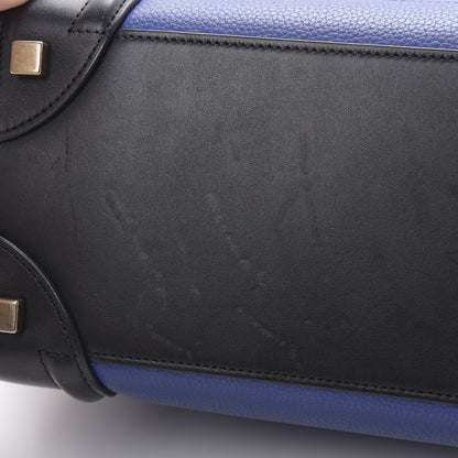 Celine Drummed Calfskin Micro Tri-Color Luggage Indigo 12 of 15