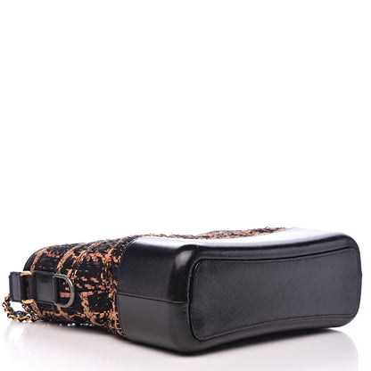 Chanel Tweed Calfskin Medium Gabrielle Hobo Black Brown 4 of 12