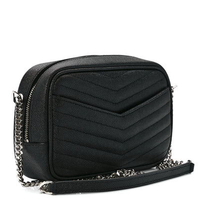 Saint Laurent Grain De Poudre Matelasse Monogram Mini Lou Camera Bag Black 3 of 12