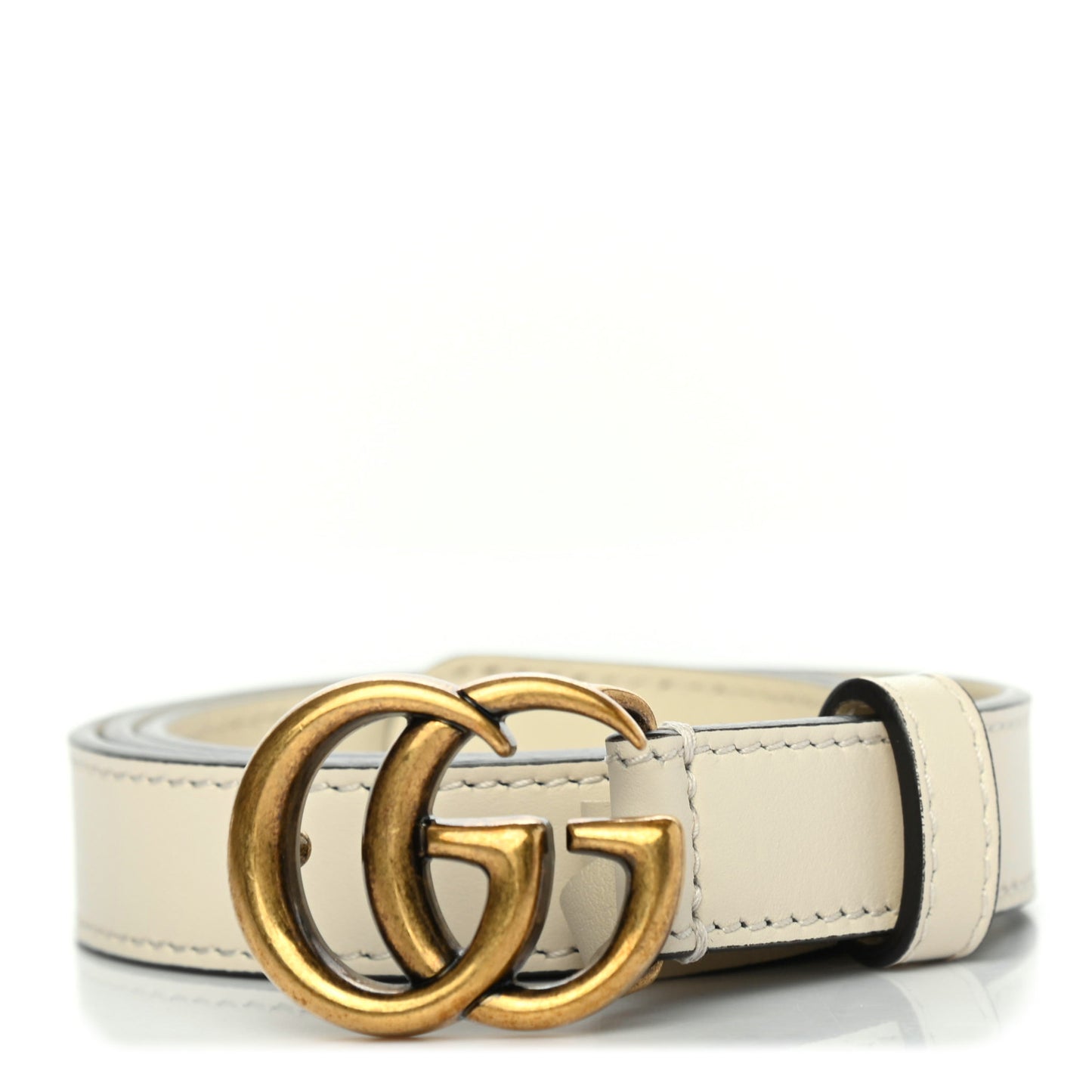 Calfskin Double G 20mm Belt 75 30 Mystic White