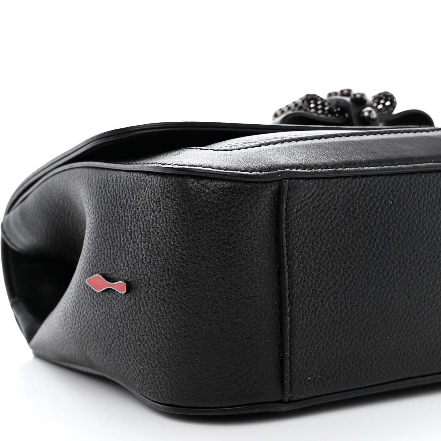 Christian Louboutin Calfskin Small Sweet Charity NV Shoulder Bag Black 9 of 10