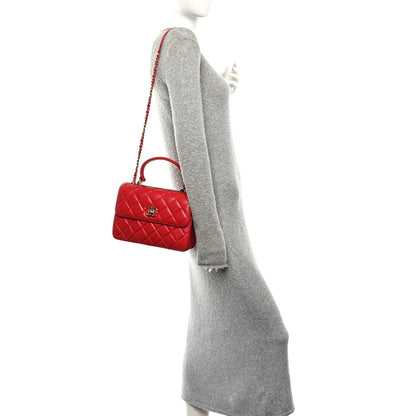 Chanel Lambskin Quilted Small Trendy CC Flap Dual Handle Bag Red 2 of 10