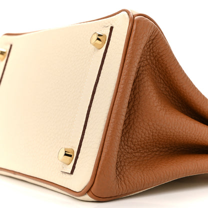 Hermes Togo Horseshoe Birkin 25 Craie Gold 9 of 11
