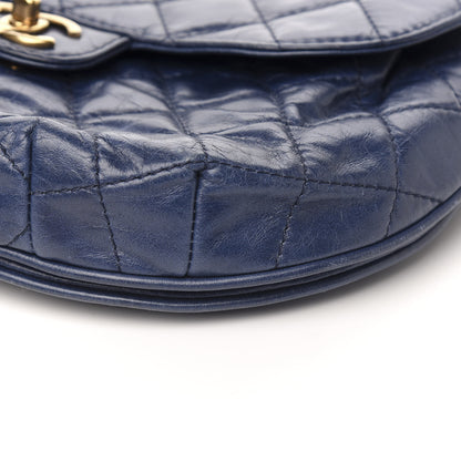 Chanel Glazed Calfskin Quilted Medium Bubble CC Flap Navy 8 of 11