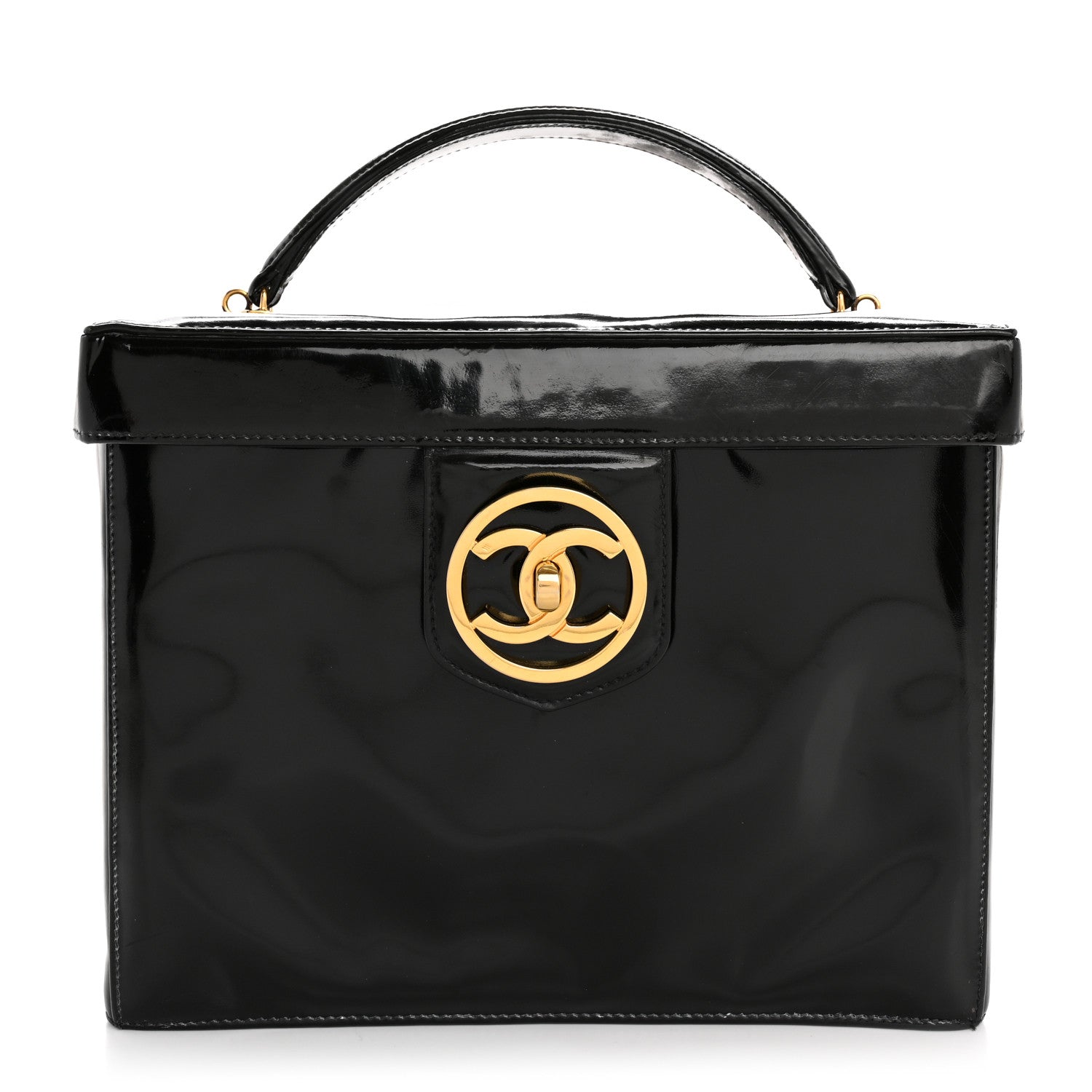 Chanel Patent CC Vanity Cosmetic Case Black 1751780 – FASHIONPHILE