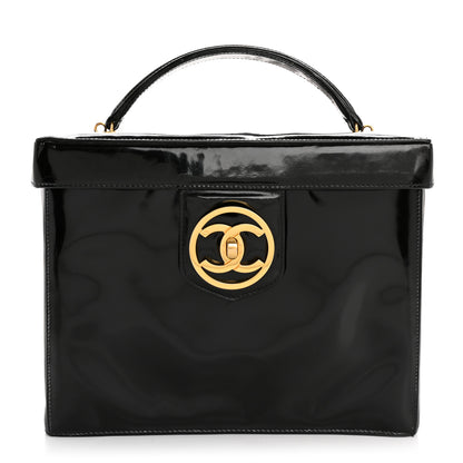 Chanel Patent CC Vanity Cosmetic Case Black 1 of 16