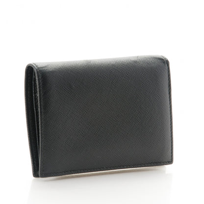 Prada Saffiano Metal Compact Snap Bi-Fold Wallet Black 3 of 7