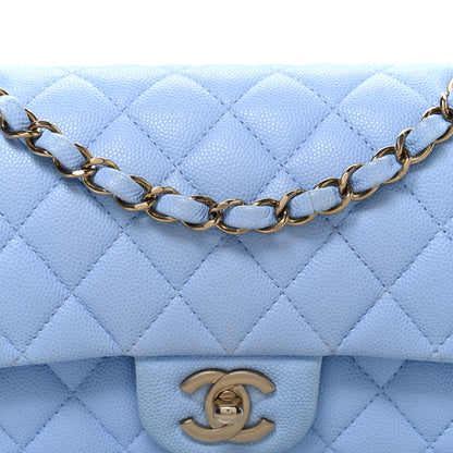 Chanel Caviar Quilted Small Double Flap Light Blue 8 of 10