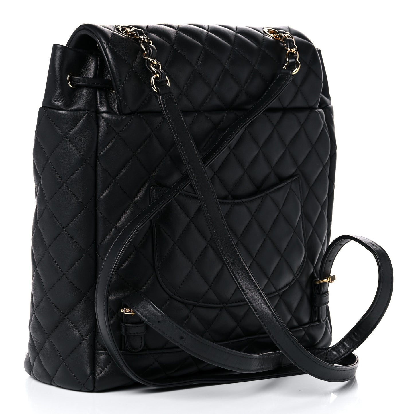Lambskin Quilted Large Urban Spirit Backpack Black