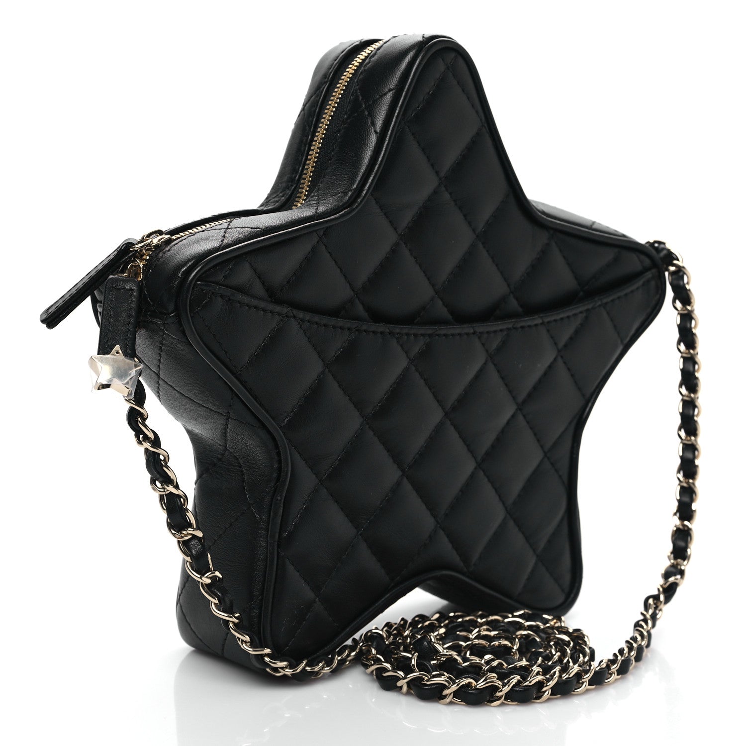 Chanel Lambskin Quilted Walk of Fame Star Bag Black 3 of 9