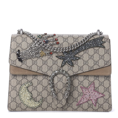Gucci GG Supreme Monogram Shooting Star Embroidered Medium Dionysus Shoulder Bag Beige 1 of 9