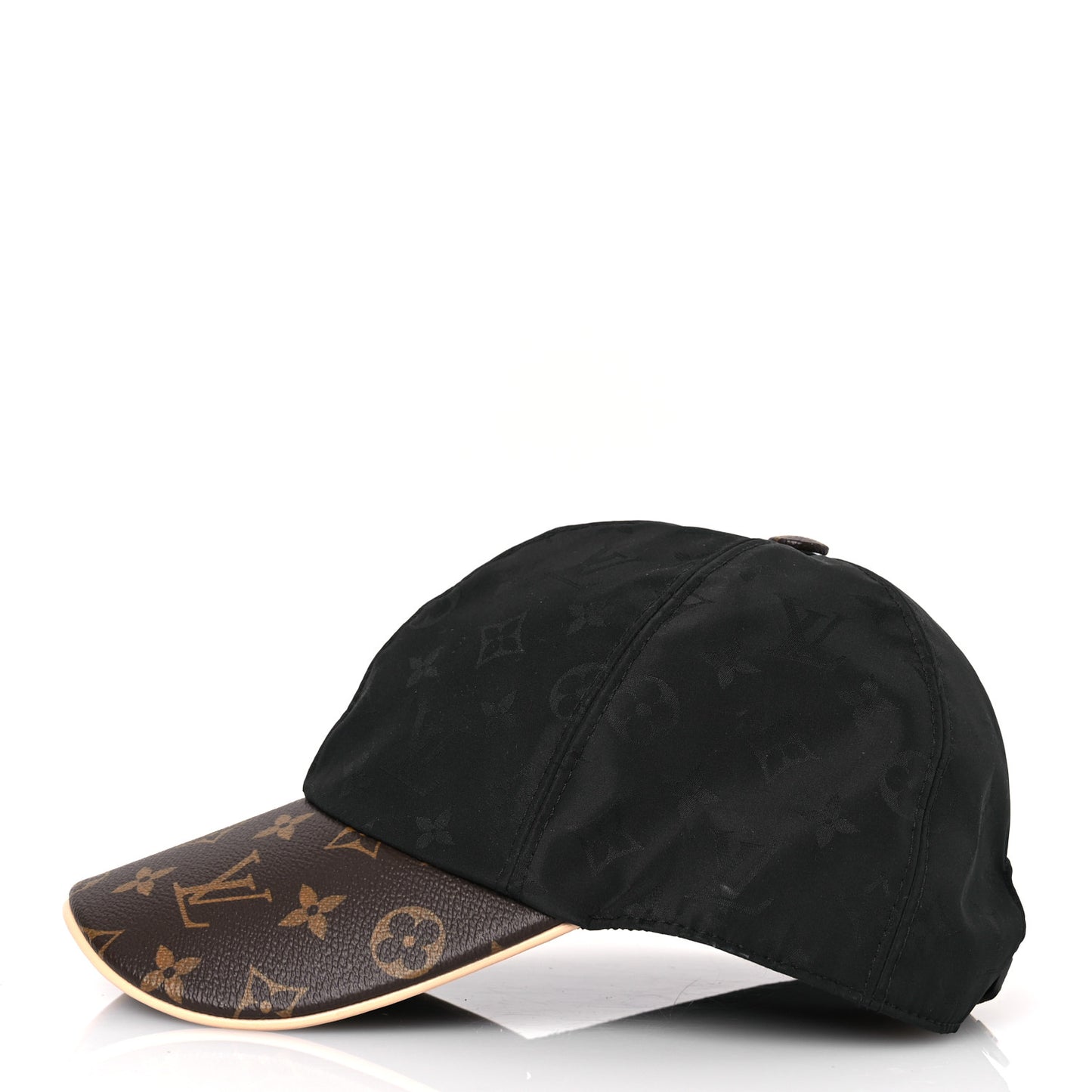 Polyester Silk Monogram LV Get Ready Cap L Black