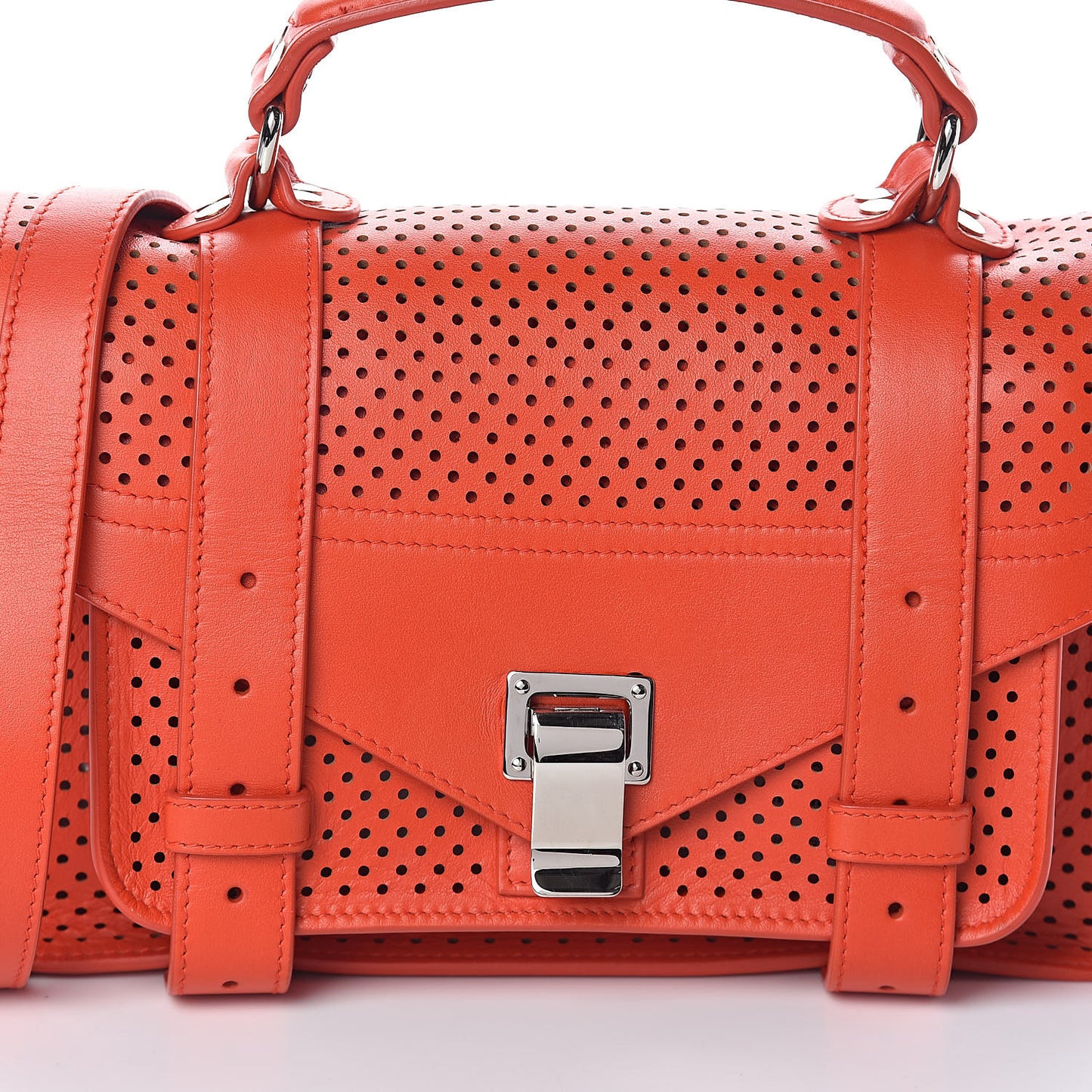 Lambskin Perforated Tiny PS1 Satchel Fire Red