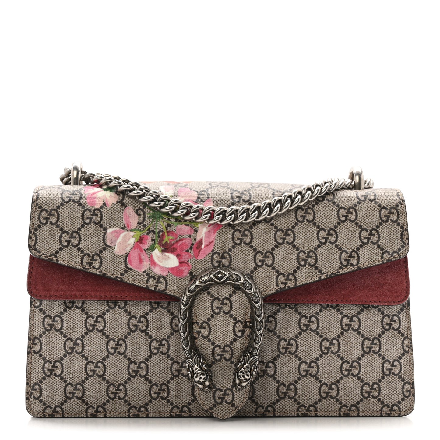 GG Supreme Monogram Blooms Small Dionysus Shoulder Bag Beige Multicolor Dry Rose