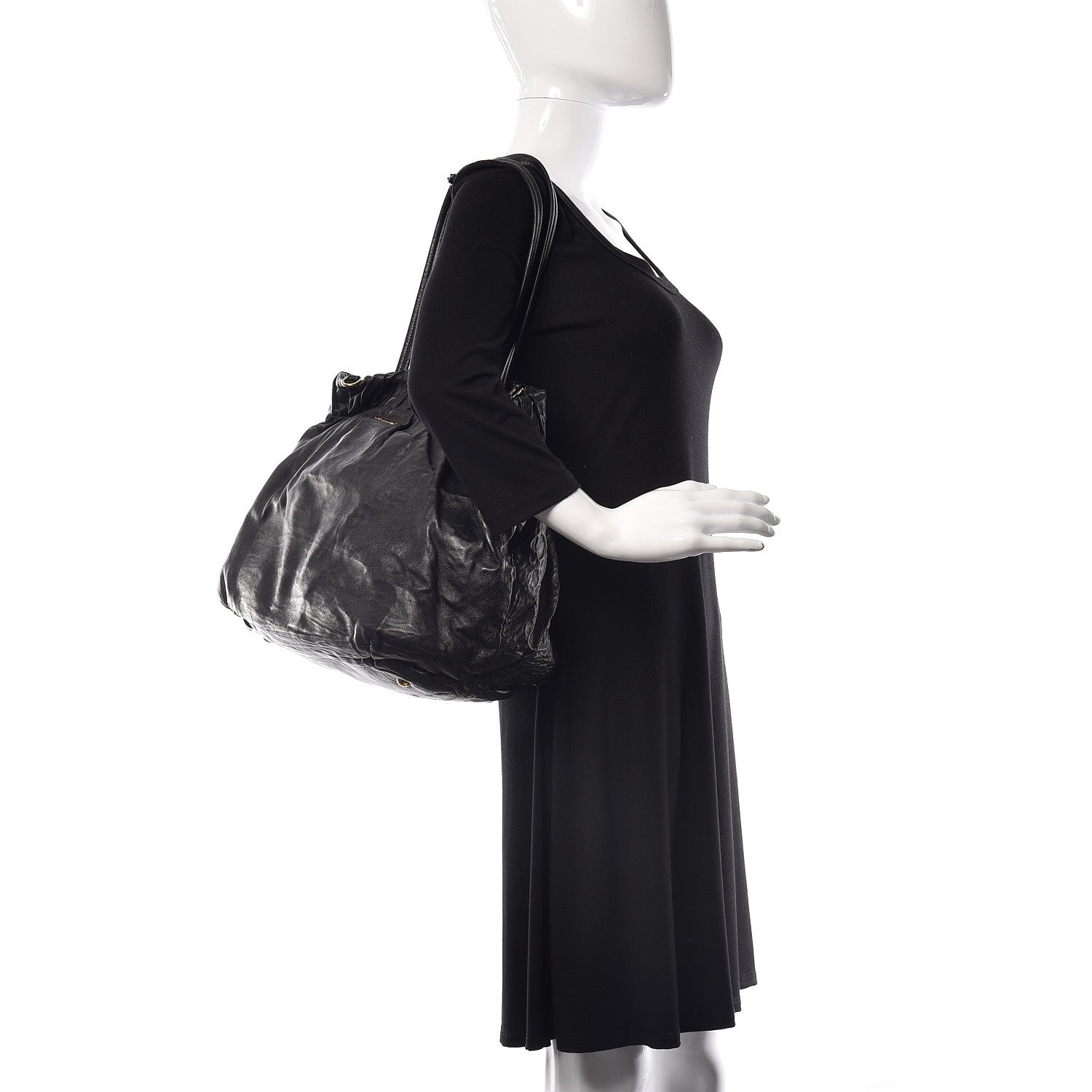 Prada Nappa Antique Tote Black 2 of 9