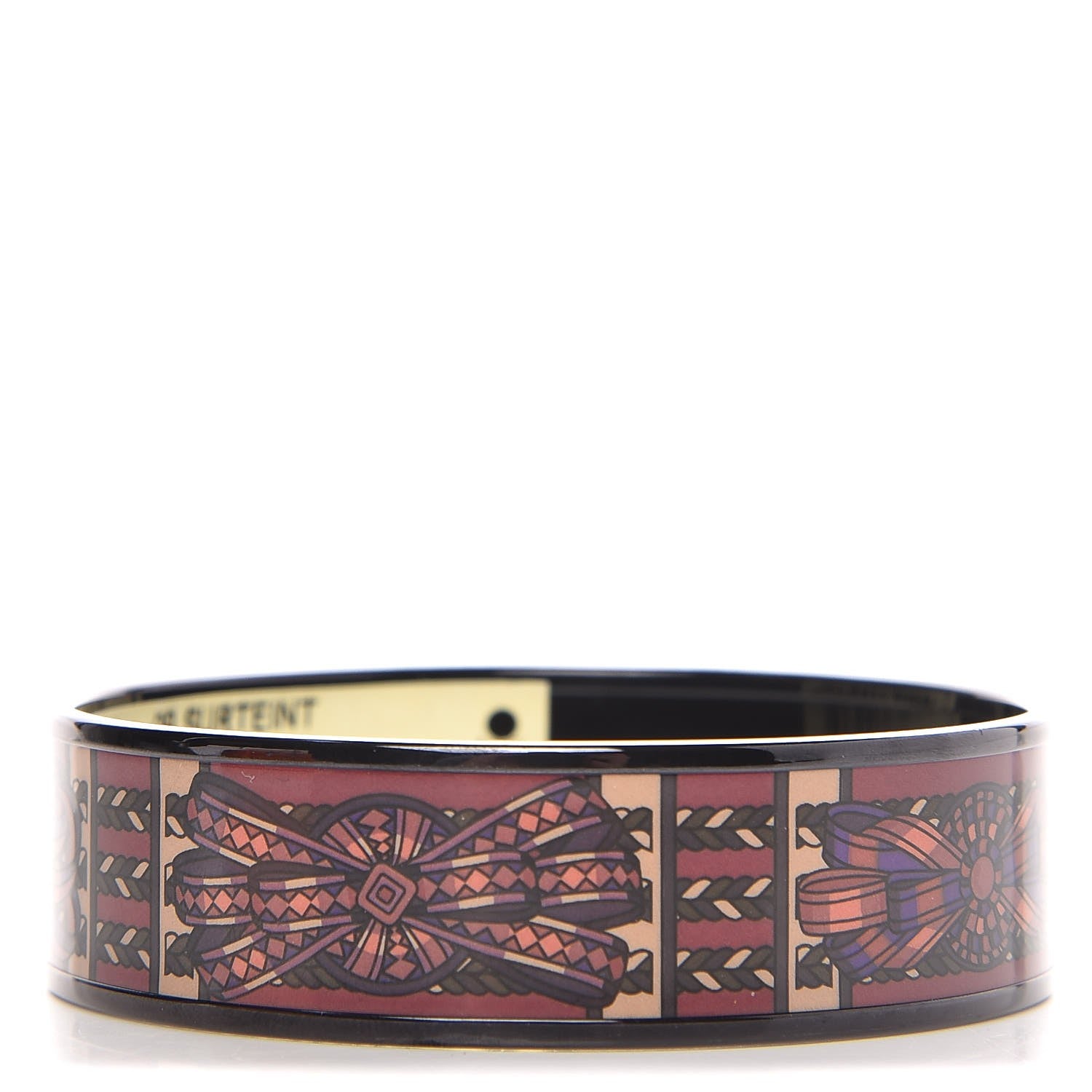 Hermes Enamel Printed Rubans de Cheval Wide Bracelet 65 Surteint 1 of 6