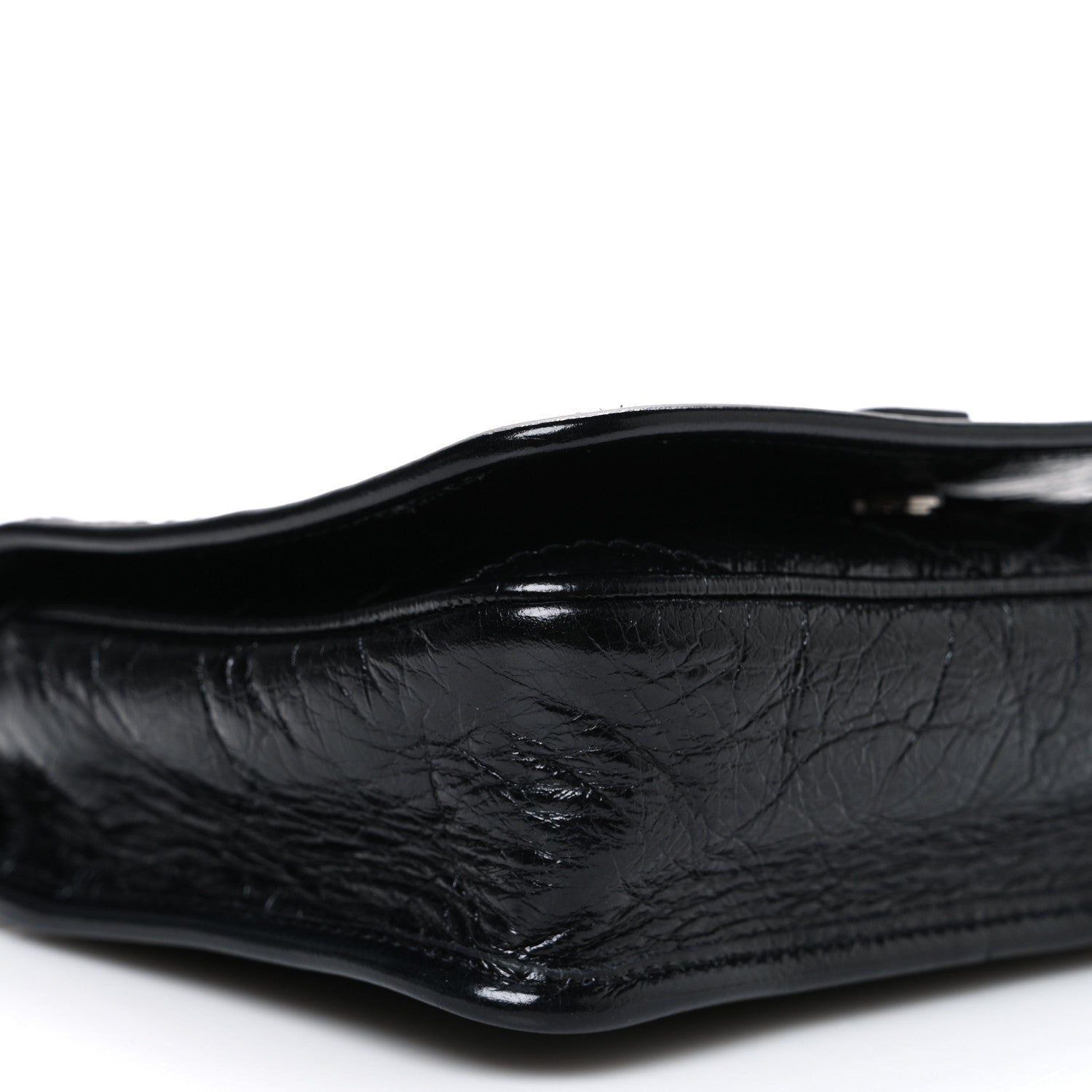 Saint Laurent Crinkled Calfskin Matelasse Monogram Niki Chain Wallet Black 9 of 10