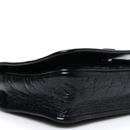 Saint Laurent Crinkled Calfskin Matelasse Monogram Niki Chain Wallet Black 9 of 10